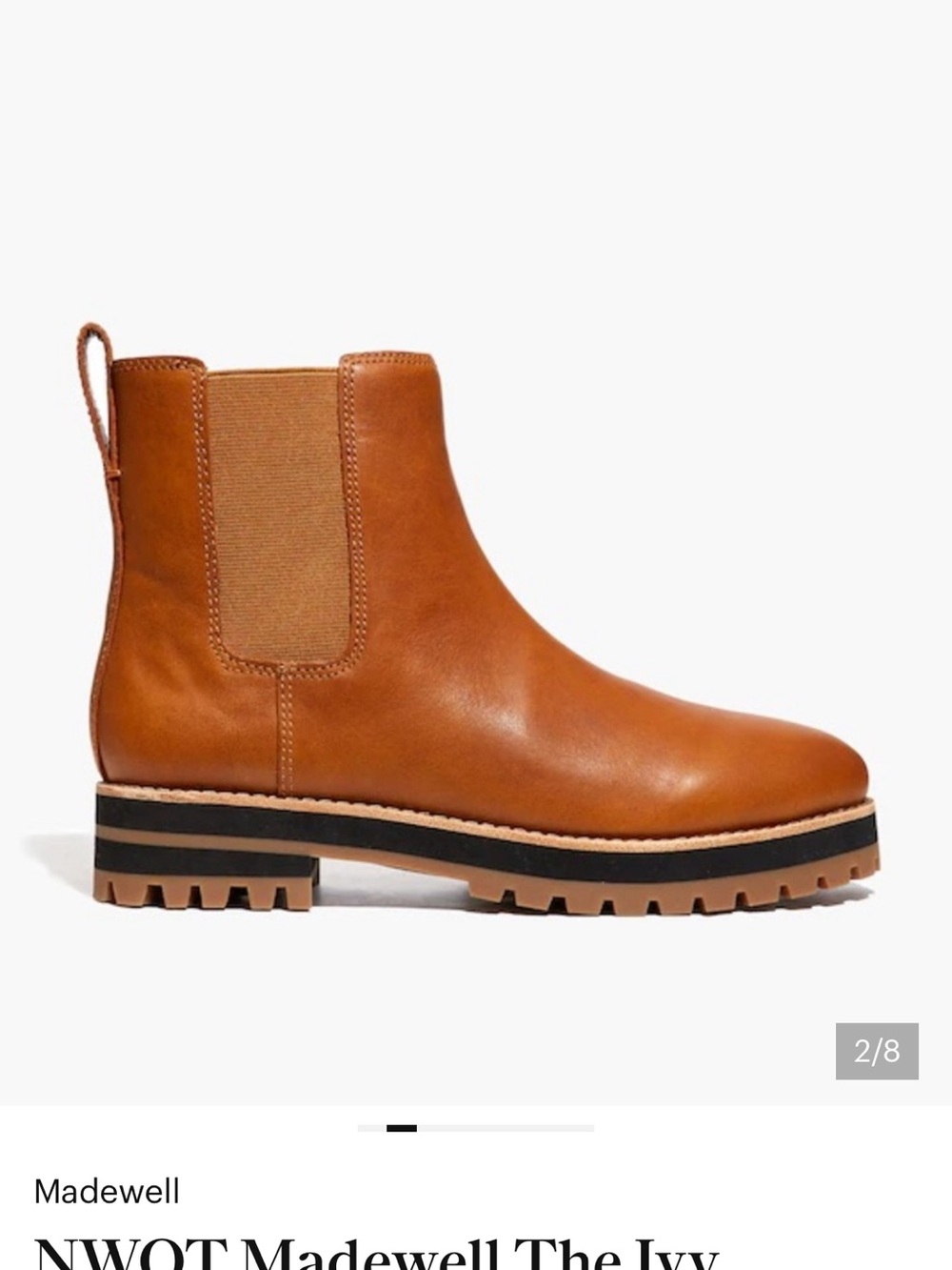 Madewell Leather Chelsea Boot in Cognac Tan